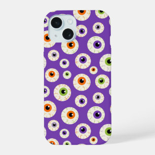 Colorful Halloween Eyeballs Pattern iPhone 15 Case