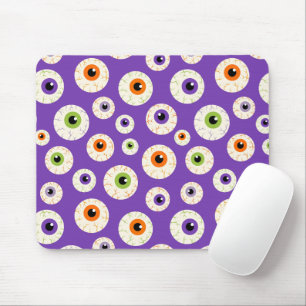 Colorful Halloween Eyeballs Pattern Mouse Pad