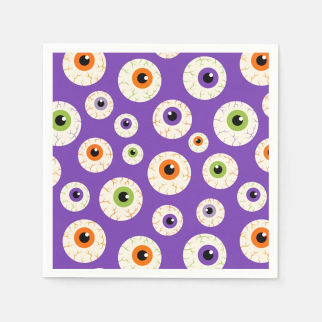 Colorful Halloween Eyeballs Pattern Napkins (Front)