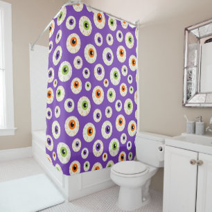 Colorful Halloween Eyeballs Pattern Shower Curtain