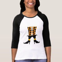 Colorful Halloween Party Witch Feet T-Shirt