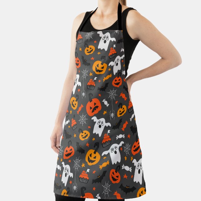 Colorful Halloween pattern Apron (Insitu)