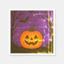 Colorful Halloween Pumpkin Napkins 