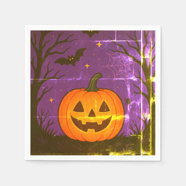 Colorful Halloween Pumpkin Napkins  (Front)