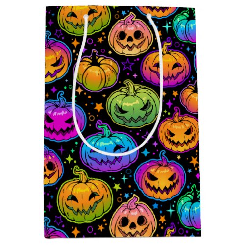 Colorful Halloween Pumpkins Medium Gift Bag