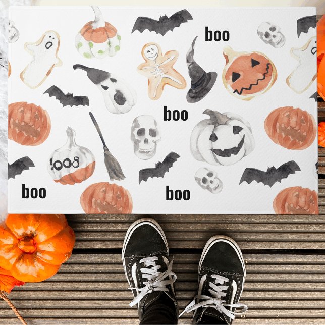 Colorful Halloween Scary Pattern |Happy Halloween  Doormat (Creator Uploaded)