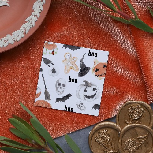 Colorful Halloween Scary Pattern Happy Halloween  Favor Tags