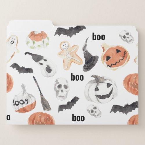 Colorful Halloween Scary Pattern Happy Halloween File Folder