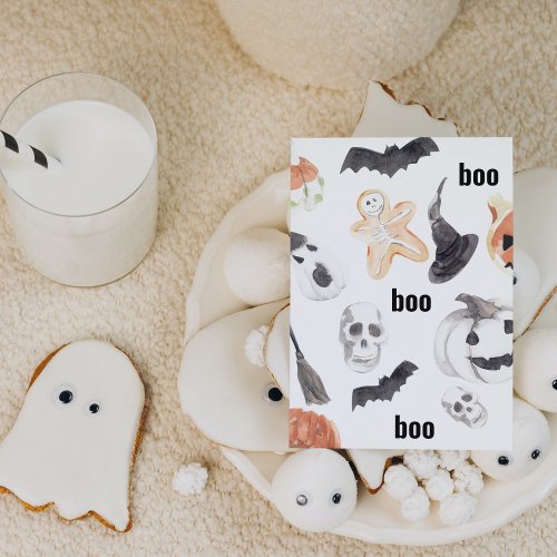 Colorful Halloween Scary Pattern Happy Halloween Holiday Card