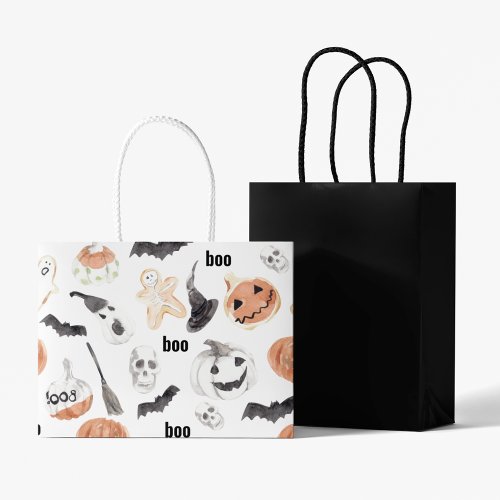 Colorful Halloween Scary Pattern Happy Halloween Large Gift Bag