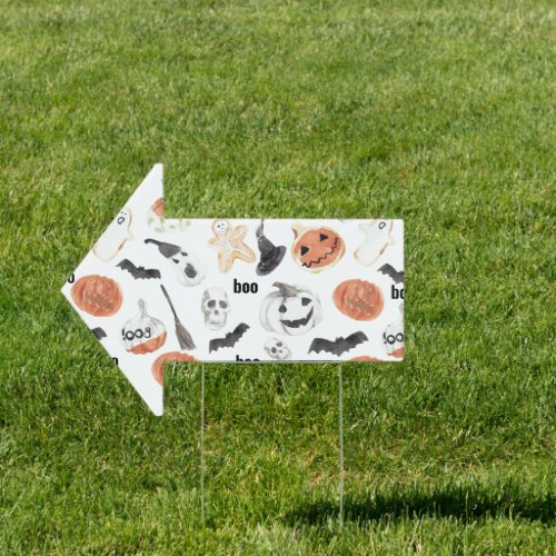 Colorful Halloween Scary Pattern Happy Halloween  Sign