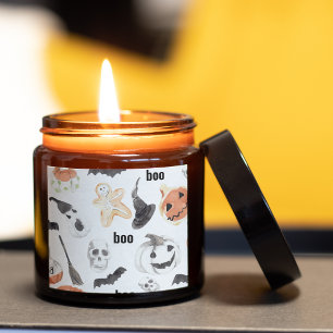 Colorful Halloween Scary Pattern Happy Halloween Square Sticker