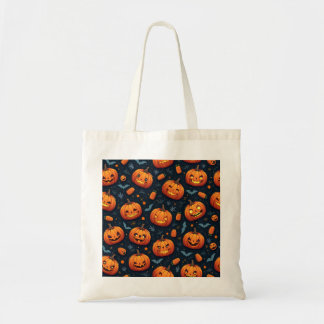 Colorful Halloween Scary Pattern |Happy Halloween Tote Bag