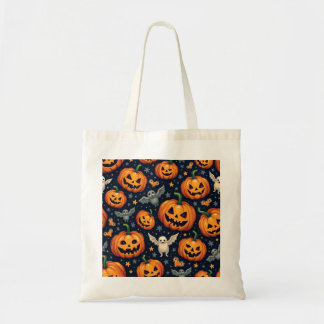 Colorful Halloween Scary Pattern |Happy Halloween Tote Bag