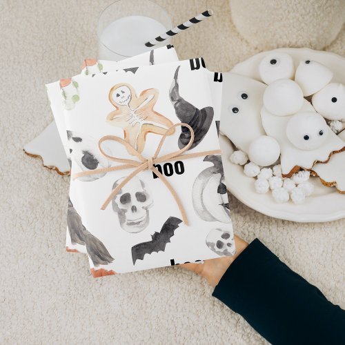 Colorful Halloween Scary Pattern Happy Halloween Wrapping Paper Sheets