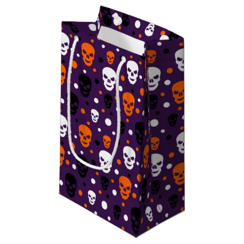 Colorful Halloween Skulls Polka Dots Pattern Small Gift Bag