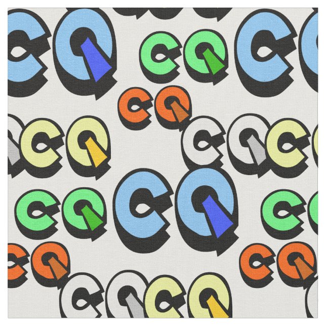 Colorful Ham Radio CQ Fabric (Close Up)