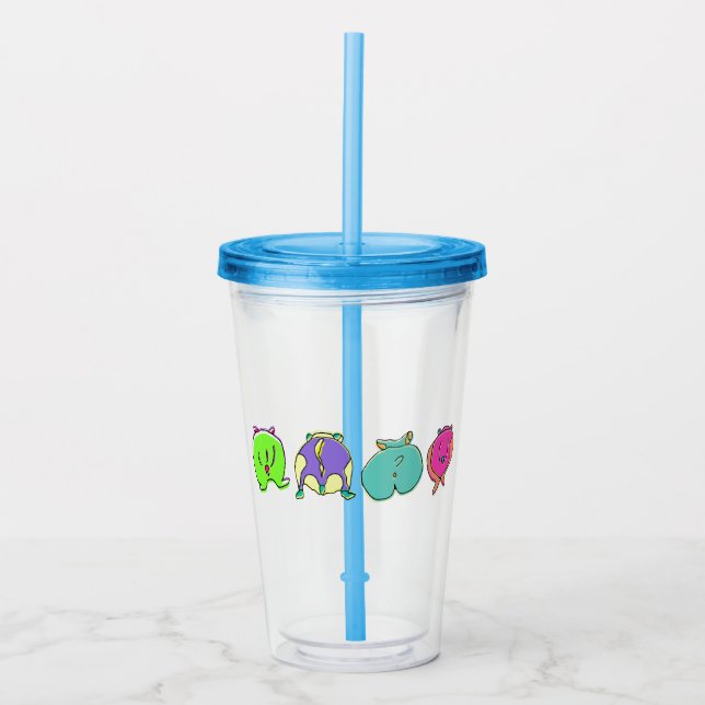 Colorful Hamster Butts Acrylic Tumbler (Front)