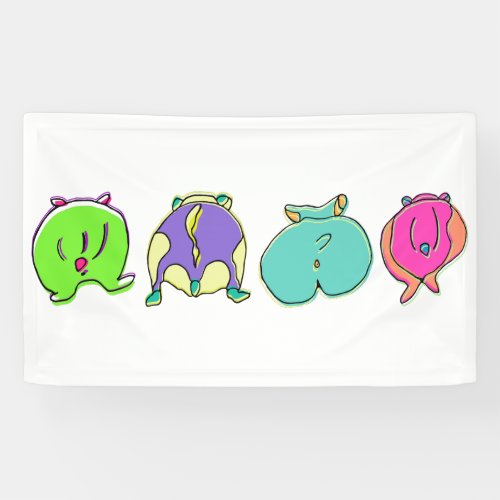 Colorful Hamster Butts Banner