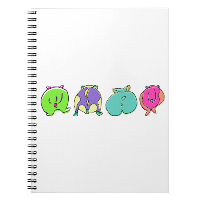 Colorful Hamster Butts Notebook (Front)