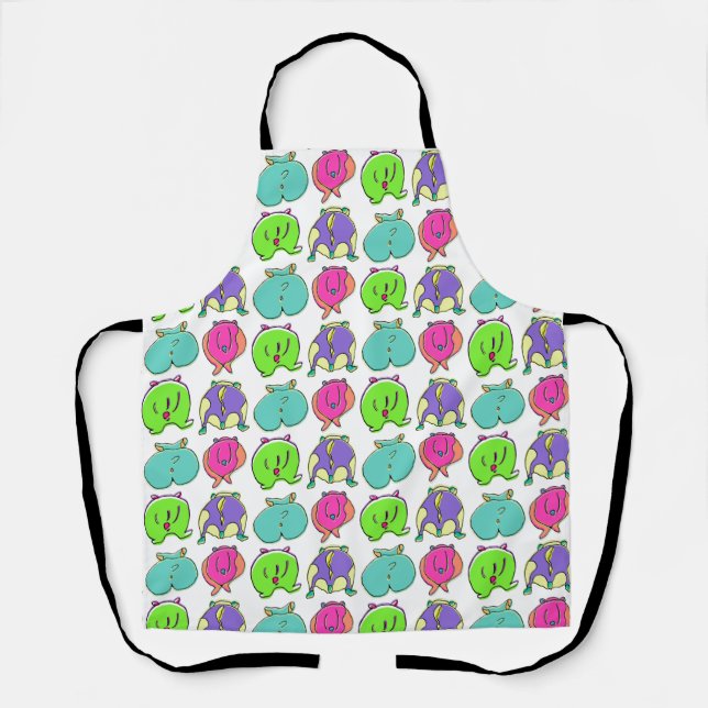 Colorful Hamster Butts Pattern Apron (Front)
