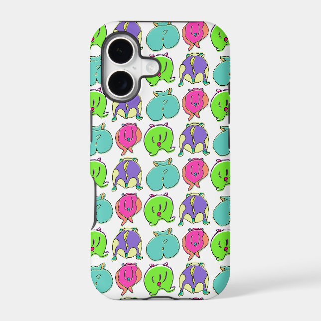 Colorful Hamster Butts Pattern Iphone Case (Back)
