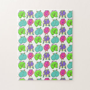 Colorful Hamster Butts Pattern Jigsaw Puzzle