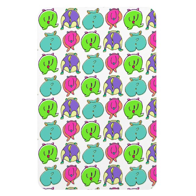 Colorful Hamster Butts Pattern Magnet (Vertical)