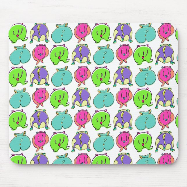 Colorful Hamster Butts Pattern Mouse Pad (Front)
