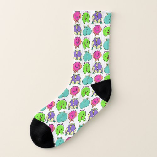 Colorful Hamster Butts Pattern Socks