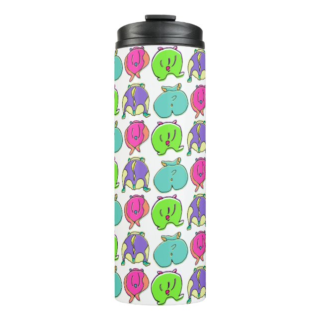 Colorful Hamster Butts Pattern Thermal Tumbler (Front)