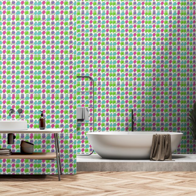 Colorful Hamster Butts Pattern Wallpaper (Bathroom)