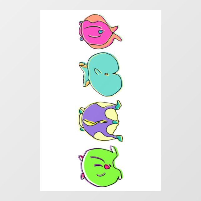 Colorful Hamster Butts Window Cling (Sheet)