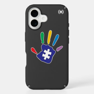 Colorful Hand Autism Awareness Puzzle Piece iPhone 16 Case