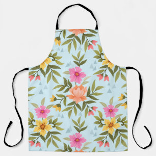 Colorful Hand Draw Flowers Apron