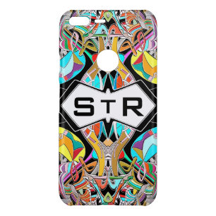 Colorful Hand Drawn Abstract I Monogram Initials Uncommon Google Pixel XL Case