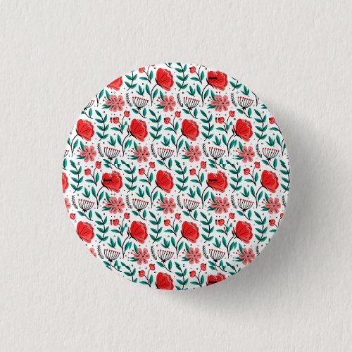 Colorful Hand Drawn Floral Pattern-23040. Button