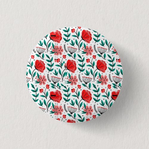 Colorful Hand Drawn Floral Pattern-23040. Button