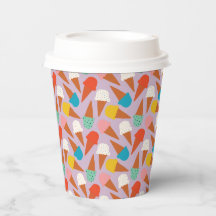 Colorful Hand-Drawn Ice Cream Cone Pattern 