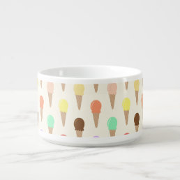 Colorful Hand Drawn Ice Cream Pattern Bowl