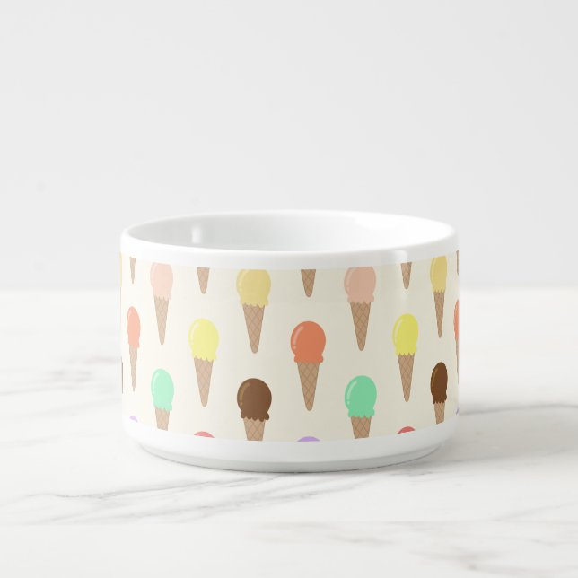Colorful Hand Drawn Ice Cream Pattern Bowl (Center)
