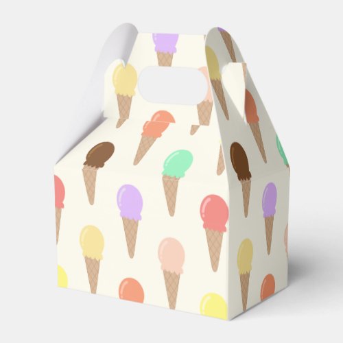 Colorful Hand Drawn Ice Cream Pattern Favor Boxes