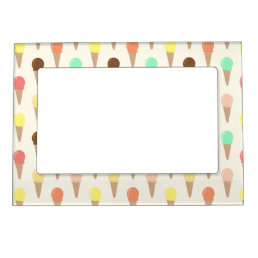 Colorful Hand Drawn Ice Cream Pattern Magnetic Frame