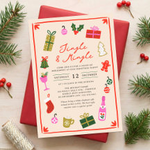 Colorful Hand Drawn Jingle Mingle Holiday Party