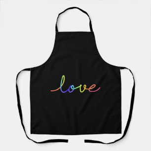 Colorful Hand Drawn Love Sticker Apron