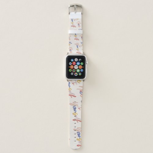 Colorful Hand Drawn Motivational Pattern Apple Watch Band