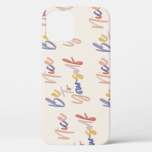 Colorful Hand Drawn Motivational Pattern iPhone 12 Case