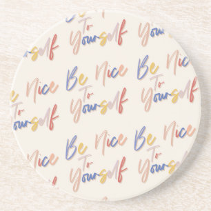 Colorful Hand Drawn Motivational Pattern Coaster