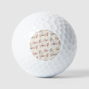 Colorful Hand Drawn Motivational Pattern Golf Balls