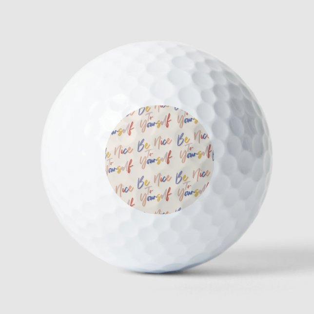Colorful Hand Drawn Motivational Pattern Golf Balls (Front)